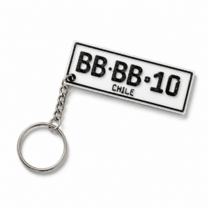 Llavero Patente Personalizado para Auto - Color Blanco