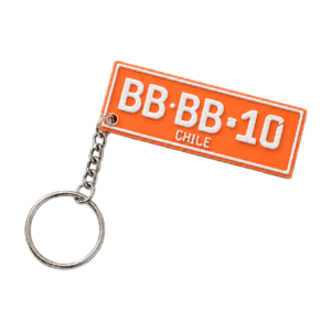 Llavero Patente Personalizado para Auto - Color Naranja y blanco