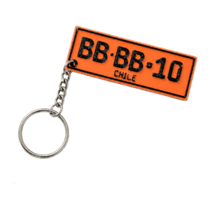 Llavero Patente Personalizado para Auto - Color Naranja